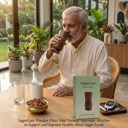 SugarCare Balance Wooden Water Glass (Natural Sugar Solution)